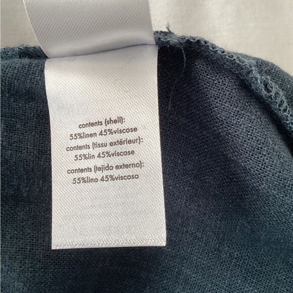 NWT WEWOREWHAT M soft navy color Linen blend pants - Picture 5 of 9